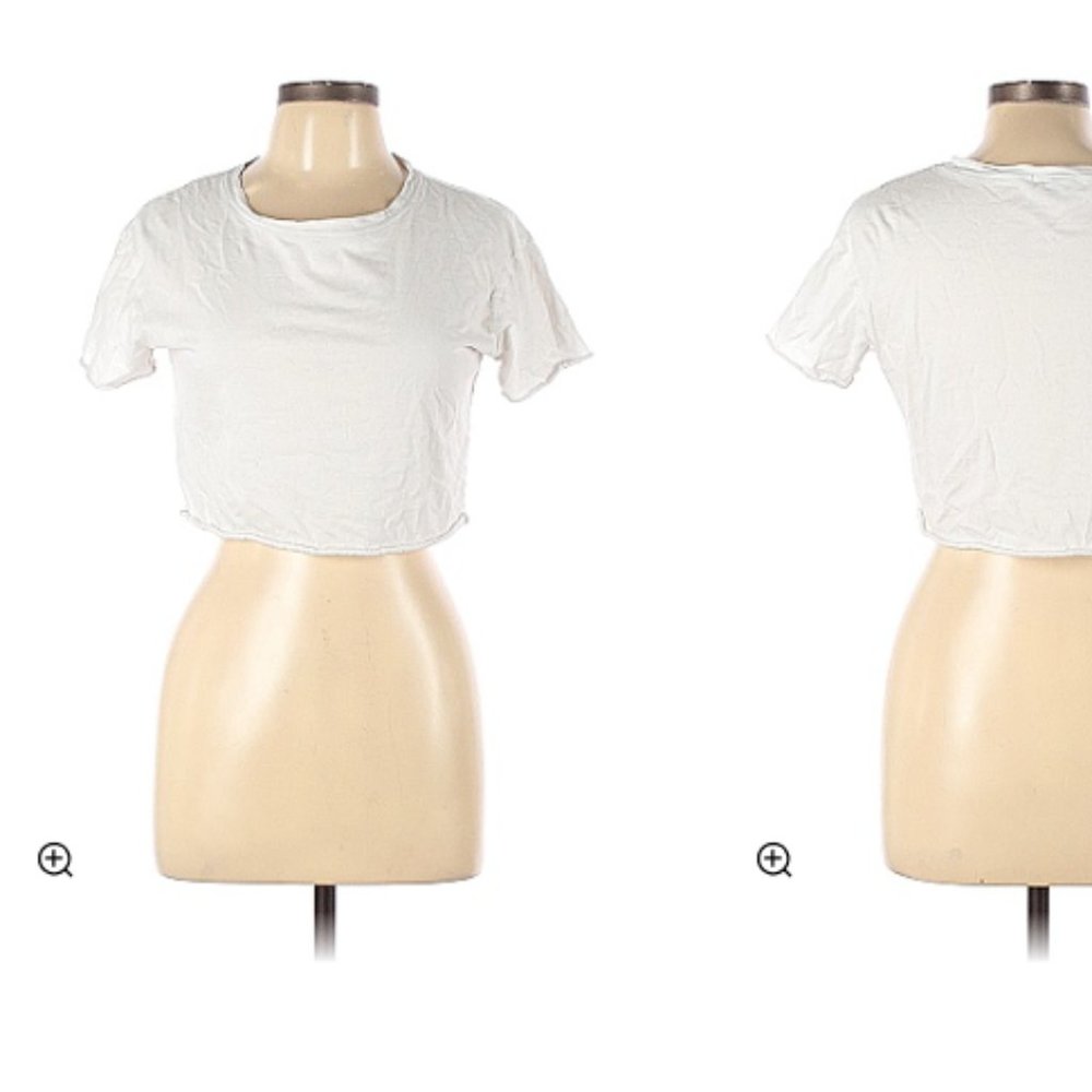 wild fable white crop top rolled sleeves